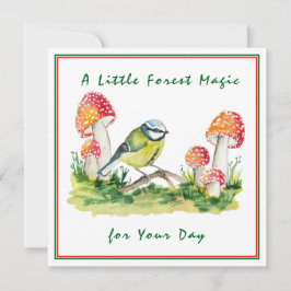 Convite Blue Tit and Fly Agaric Watercolor