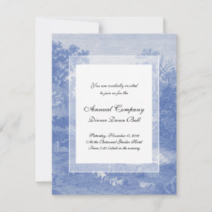 Convite Blue Toil de Jouy Country Shabby Elegance