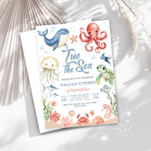 Blue Two The Sea Ocean Animals 2nd Birthday