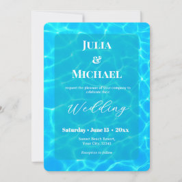 Convite Blue Water Beach & Destination Wedding Ocean Theme