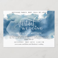 Blue Watercolor, Casamento Virtual Online