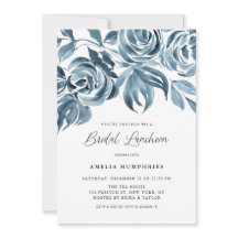 Blue Watercolor Winter Rosa Bridal Lunchee