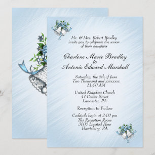 Convite Blue Wedding Bells