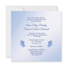 Convite Blue Wedding Bells