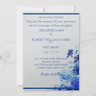 Convite Blue wedding invitation 