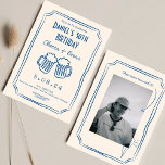 Convite Blue Whimsical Funky Cheers 30. º Aniversário<br><div class="desc">Quirky Hand Drawn Funky Cheers 30º Aniversário</div>