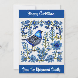 Convite Blue & White Scandi inspirou arte popular editável