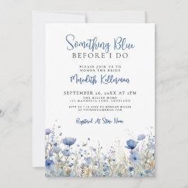 Convite Blue Wildflower Floral Bridal Shower