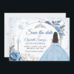 Convite Blue Winter Snowflake Mis Quince Salvar Data<br><div class="desc">Blue Winter Snowflake Mis Quince Salvar Data</div>