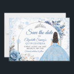 Convite Blue Winter Snowflake Mis Quince Salvar Data<br><div class="desc">Blue Winter Snowflake Mis Quince Salvar Data</div>