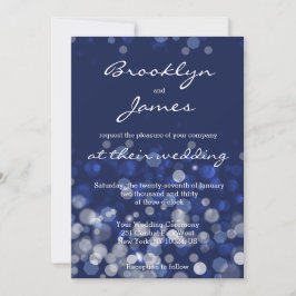 Convite Blue Winter Themed Wedings Bokeh