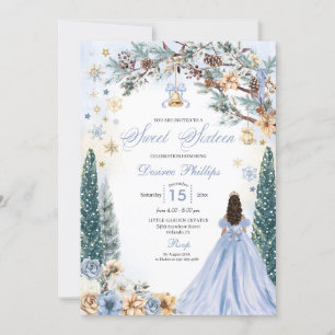 Convite Blue Winter Wonderland Snowflake Swedezesseis
