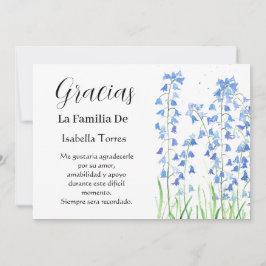Convite Bluebeldes Espanhol Morte Floral Funeral Obrigado