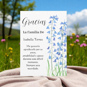 Convite Bluebeldes Espanhol Morte Floral Funeral Obrigado