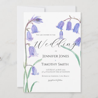 Convite bluebell watercolor wedding invitation 