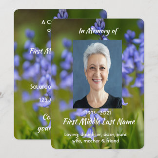 Convite Bluebells Garden Flower Celebration Life Service