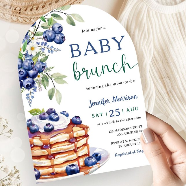 Convite Blueberry Baby Brunch Boy Baby Shower Arch (Criador carregado)