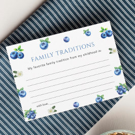Convite Blueberry Baby Shower Family Traditions Game Card