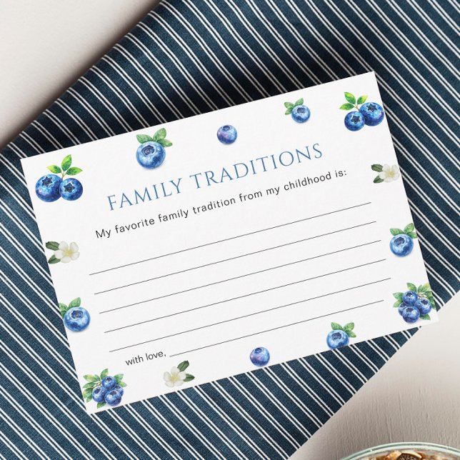 Convite Blueberry Baby Shower Family Traditions Game Card (Criador carregado)