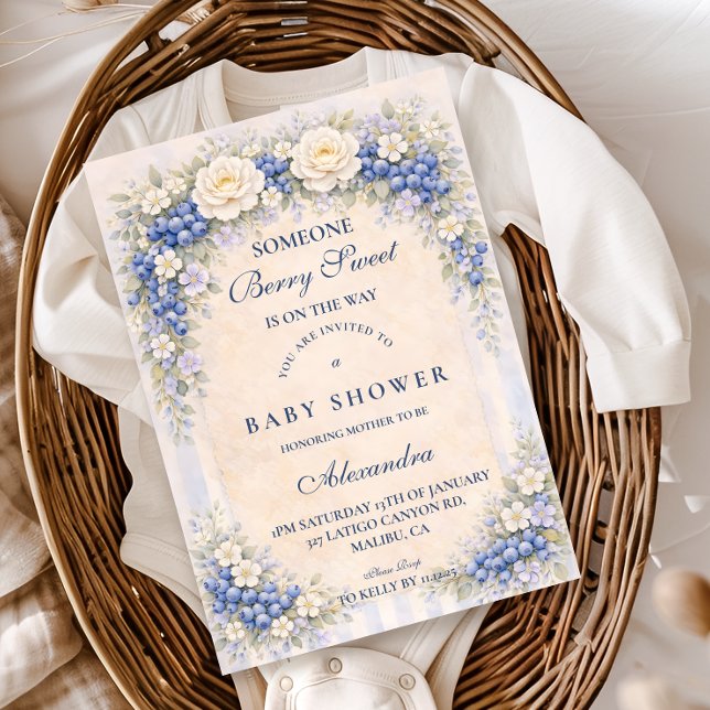 Convite Blueberry Cottage Garden Baby Shower (Criador carregado)