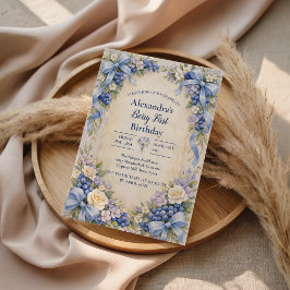 Convite Blueberry Garden Berry First 1st Birthday