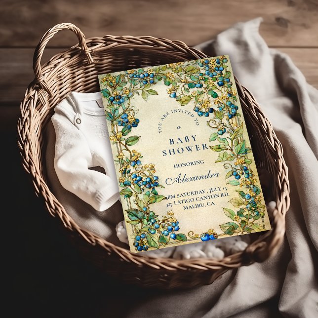 Convite Blueberry Garden Vintage Baby Shower (Criador carregado)