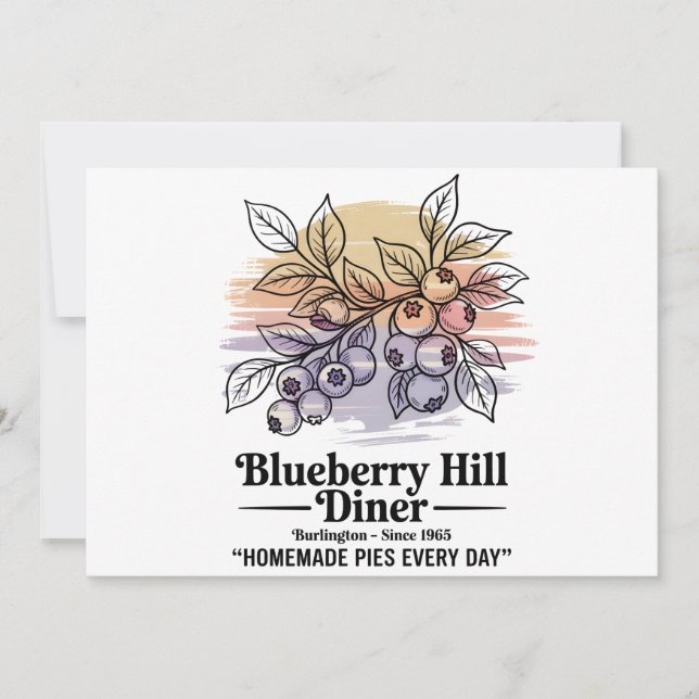 Convite Blueberry Hill Diner (Frente)