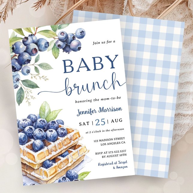 Convite Blueberry Waffle Baby Brunch Boy Baby Shower (Criador carregado)