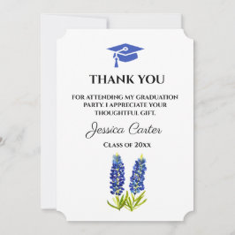 Convite Bluebonnets Floral Graduação Agradecimento