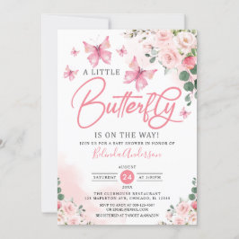 Convite Blush A Little Butterfly está no caminho Chá de fr