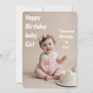 Convite Blush Baby Birthday Girl – Instant Download