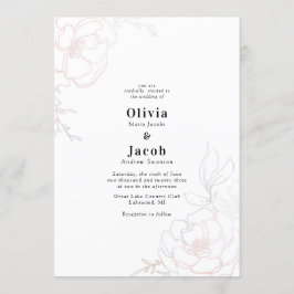 Convite Blush Blossoms Floral Wedding Design