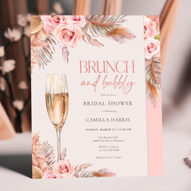 Convite Blush Brunch e Chá de panela de Grass de Borracha (Criador carregado)