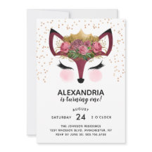 Blush & Dourado Fox Princess Birday