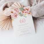 Convite Blush Dusty Rosa Floral 60ª Festa de aniversário<br><div class="desc">Blush Dusty Rosa Floral 60ª coleção de correspondência de Convites de aniversário em Niche e Nest store.</div>