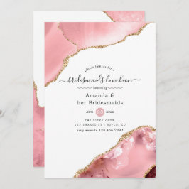 Convite Blush e Dourada Agate Bridesmaids Luncheids