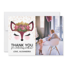 Blush e Dourada Fox Princess Obrigado