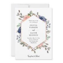 Blush e Marinho - Geométrico | Casamento