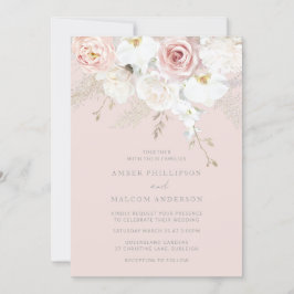 Convite Blush Elegance: Casamento Floral de Todas as Seaso