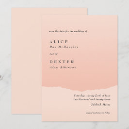 Convite Blush Elegante Clássico Moderno Salve a Data