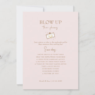 Convite Blush Explode Seu Texto Dourado de Recepção de Tel