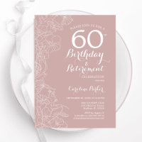 Blush Floral Birthday e Retirement Party