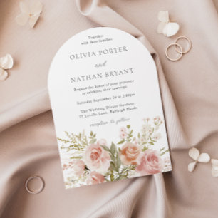 Convite Blush Floral Boquet All Seasons Casamento