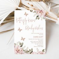 Blush Floral Butterfly Chá de fraldas Kisses