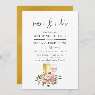 Convite Blush Floral e Douradas Brechas antes do I Do