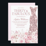 Convite Blush Floral e Rosa Dourado Partido aniversário de<br><div class="desc">Blush Floral & Rosa Dourado aniversário de 30 anos de vestidos Consulte a coleção correspondente em Niche e Nest Store Muitos obrigados</div>