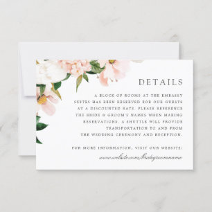 Convite Blush Floral Magnolia Hydrangea Detalhes Elegantes