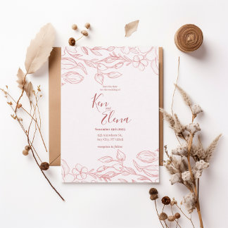Convite Blush Floral Save the Date Invitation