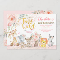 Blush Floral Tribal Safari Dois segundo aniversári