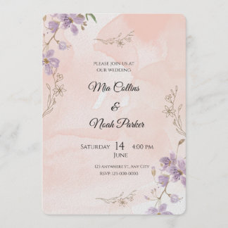 Convite Blush Floral Wedding Invitation – Elegant Template